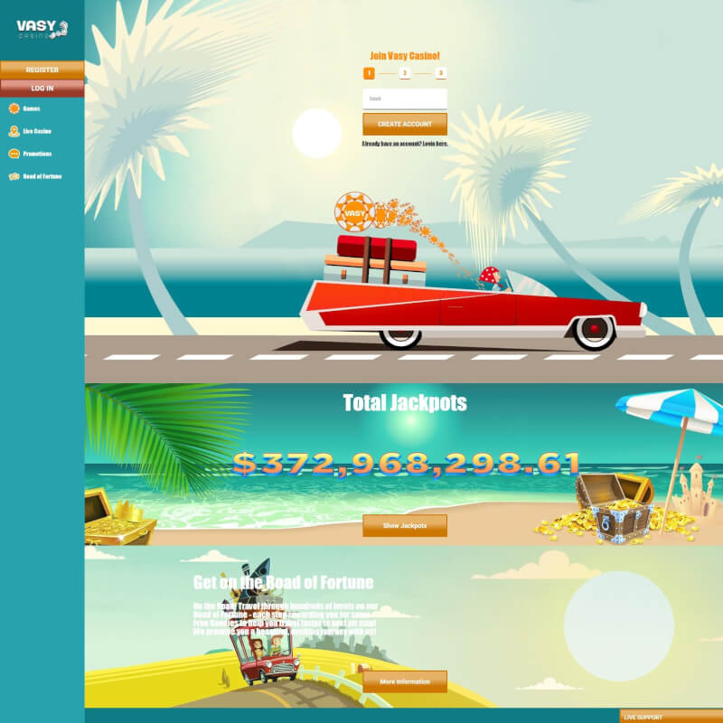 Vasy casino screenshot 1