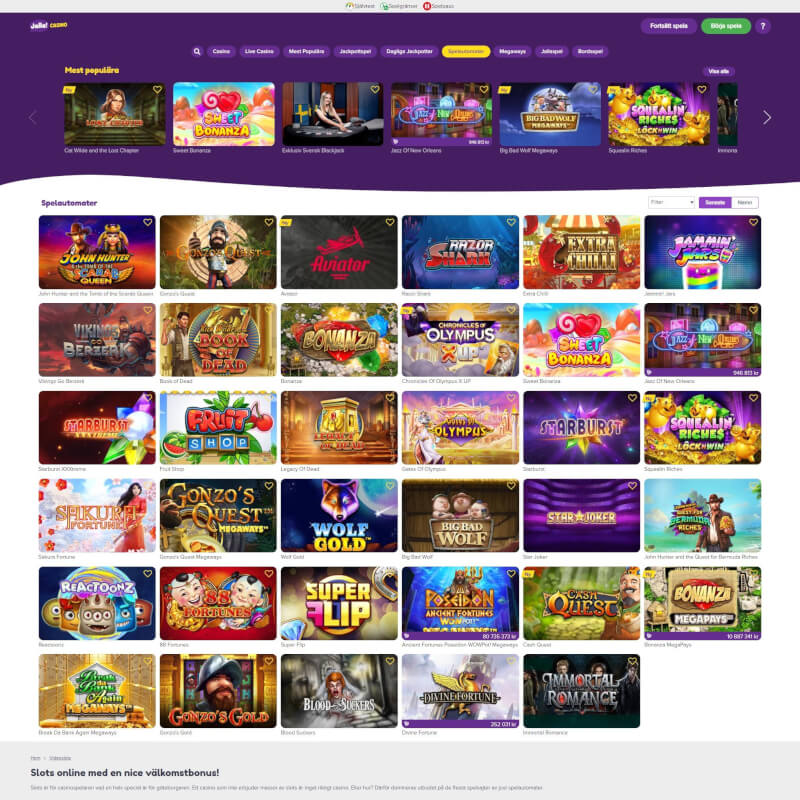 Jalla Casino screenshot 2
