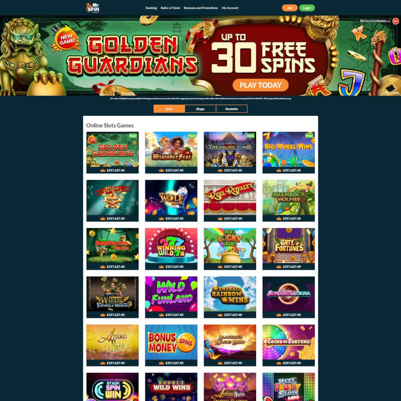 Mr Spin Casino screenshot 1