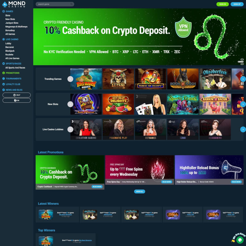 Mond Casino screenshot 1