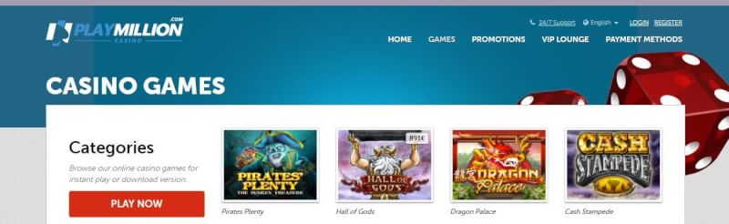 playmillion website offers casino games and promotions for new players-logo