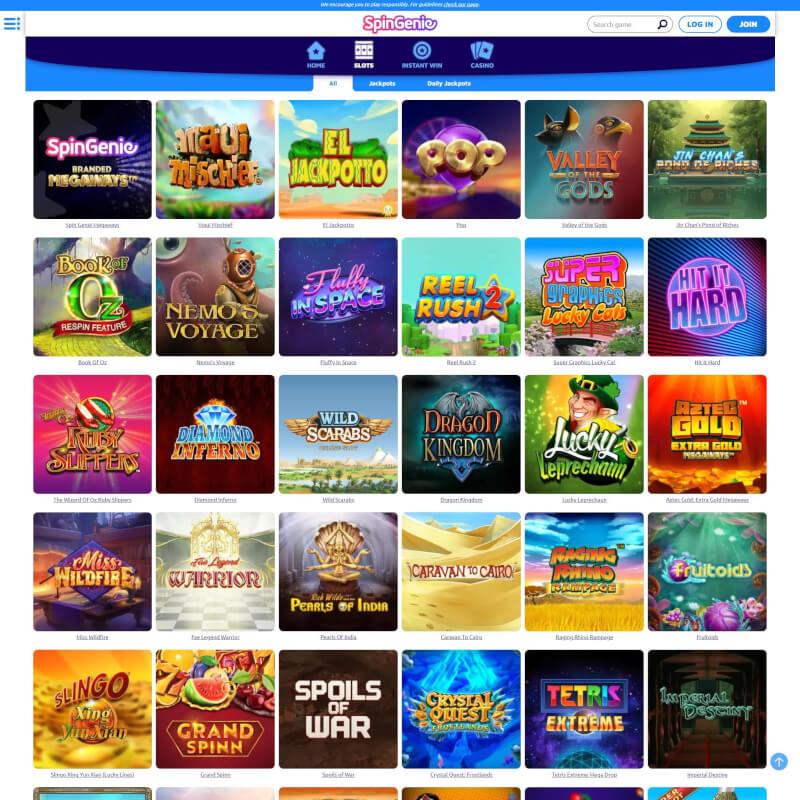 SpinGenie Casino screenshot 2
