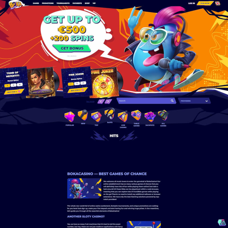 Boka Casino screenshot 1