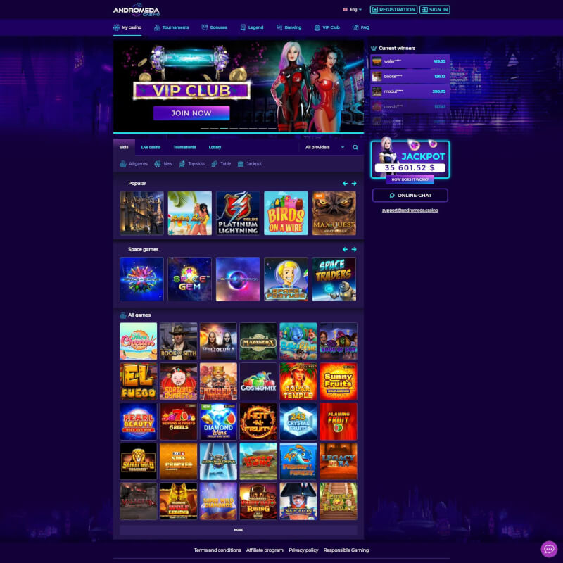 Andromeda Casino screenshot 1