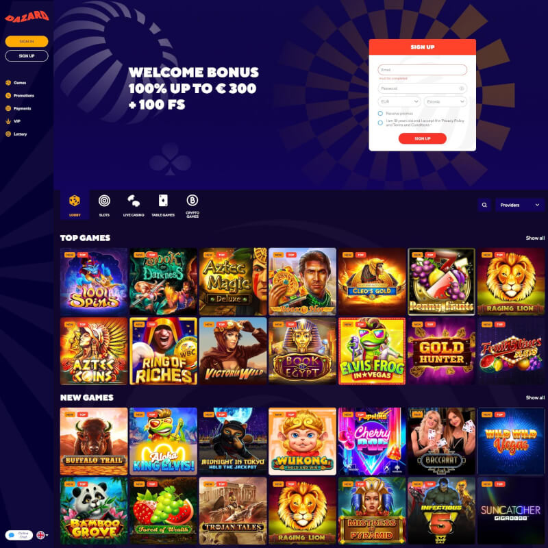 Dazard Casino screenshot 1