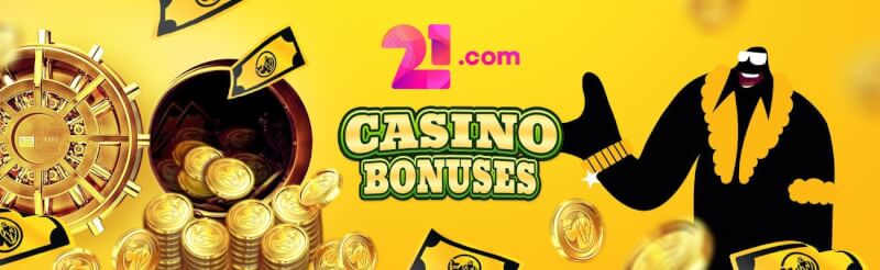 21.com offers brand new players welcome bonus without extra codes-logo