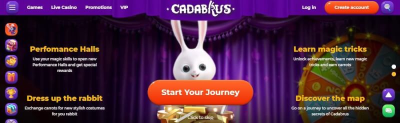 cadabrus casino homepage provides gambling games and campaigns for brand new players-logo