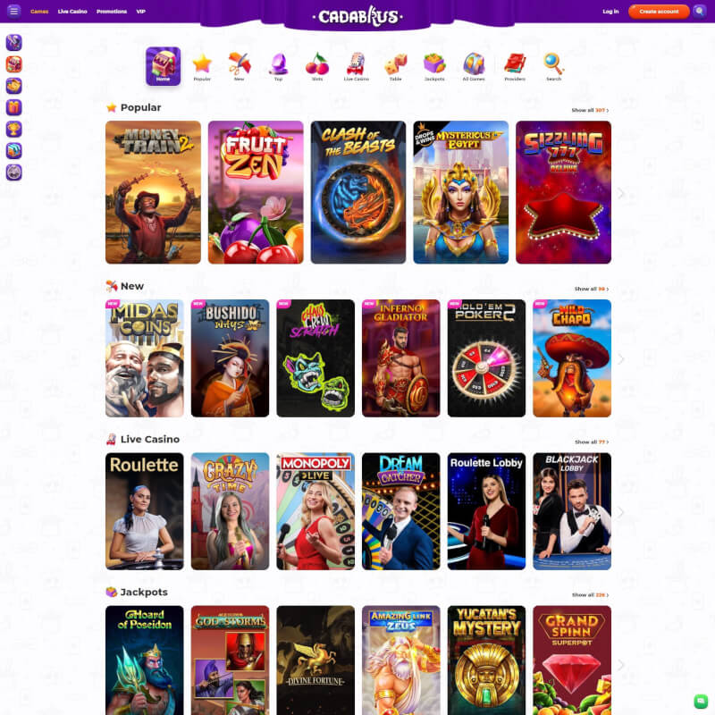 Cadabrus Casino screenshot 2