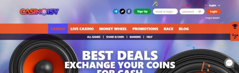 casinoisy website offers casino games, أول إيداع إضافي وحملات لشعار لاعبين جدد