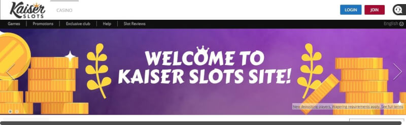 kaiserslots casino homepage provides gambling games, الإيداع الأول الإضافي وحملات شعار اللاعبين الجدد
