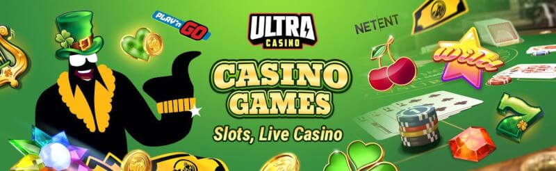 ultra casino offers various games like slots, الروليت, blackjack and real time casino games-logo