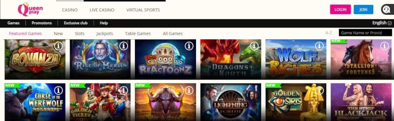 queenplay homepage provides casino games and campaigns for brand new players-logo