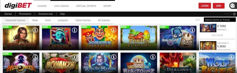 digibet casino homepage provides casino games, الإيداع الأول الإضافي وحملات شعار اللاعبين الجدد