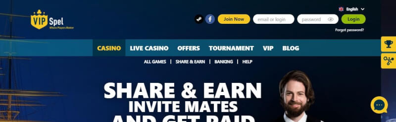 vipspel homepage provides casino games, مكافأة الإيداع الأول وعروض شعار العلامة التجارية الجديدة للاعبين