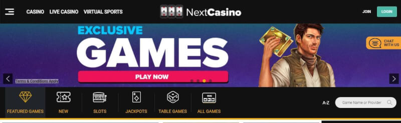 next casino website provides casino games, أول إيداع إضافي وعروض ترويجية لشعار اللاعبين الجدد