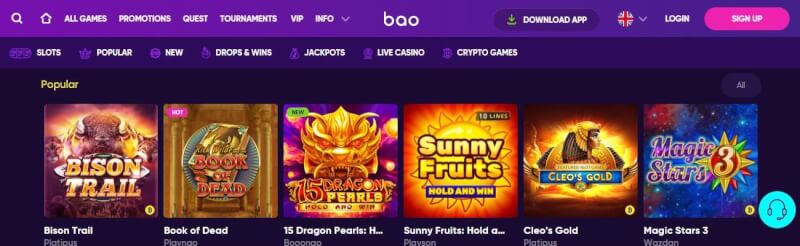 bao casino website offers gambling games and offers for brand new players-logo