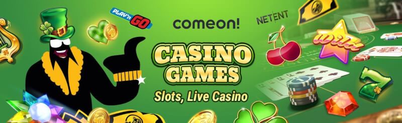 comeon casino offers different casino games like slots, ألعاب الكازينو في الوقت الحقيقي مثل لعبة ورق, القمار وشعار الروليت