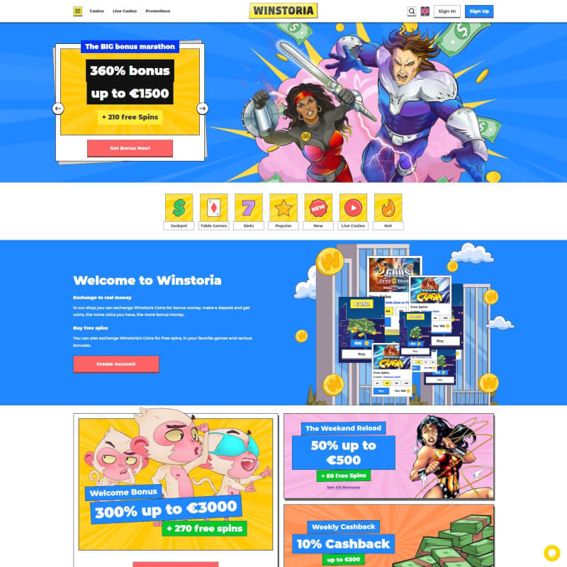 Winstoria Casino screenshot 1