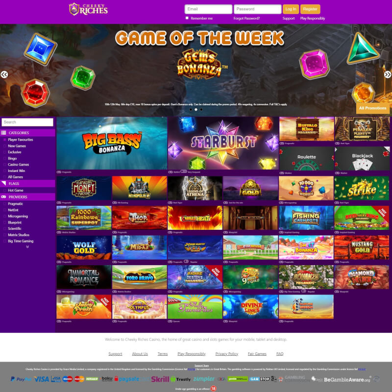 Cheeky wealth Casino screenshot 1
