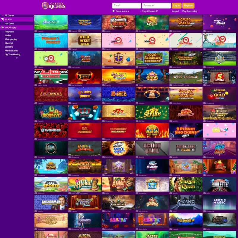 Cheeky Riches Casino screenshot 2