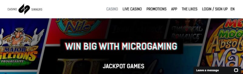 casino sinners homepage offers gambling games, أول مكافأة إيداع وحملات لشعار اللاعبين الجدد