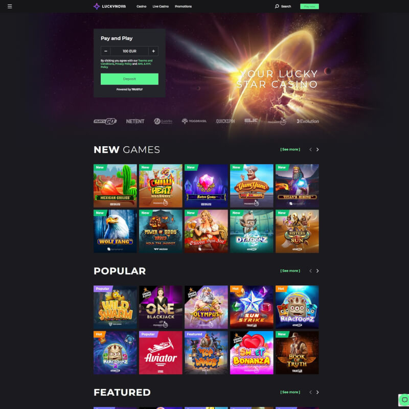 Luckynova Casino screenshot 1