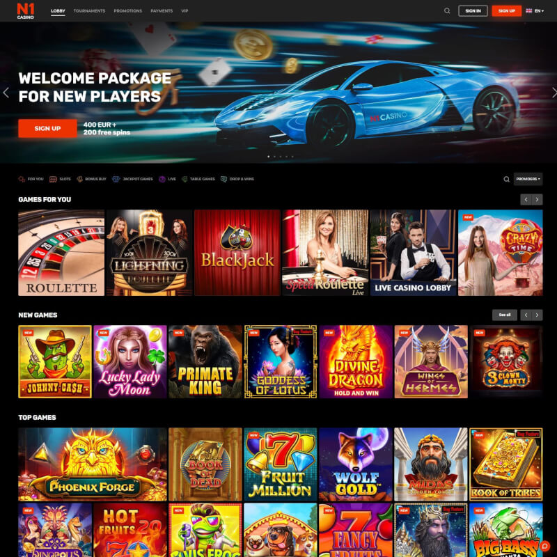 N1 Casino screenshot 1