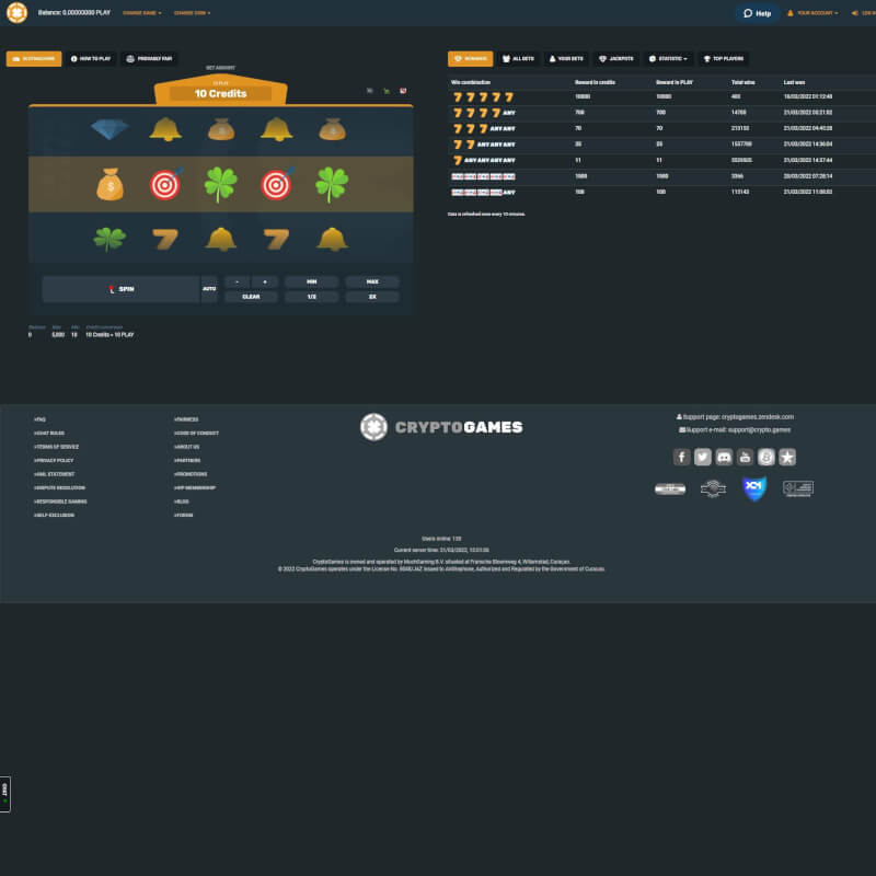 CryptoGames Casino screenshot 2