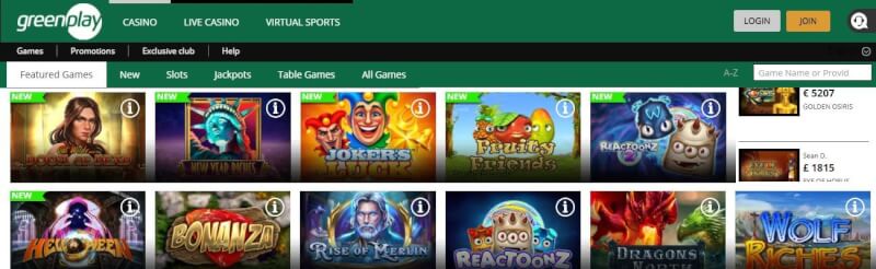 greenplay homepage provides gambling games, أول إيداع إضافي وعروض لشعار لاعبين جدد
