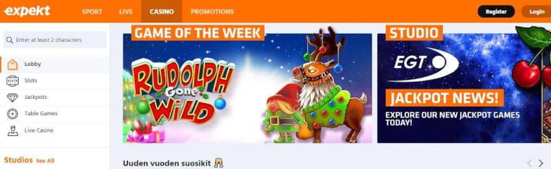 expekt casino homepage offers casino games, أول إيداع إضافي وعروض ترويجية لشعار لاعبين جدد