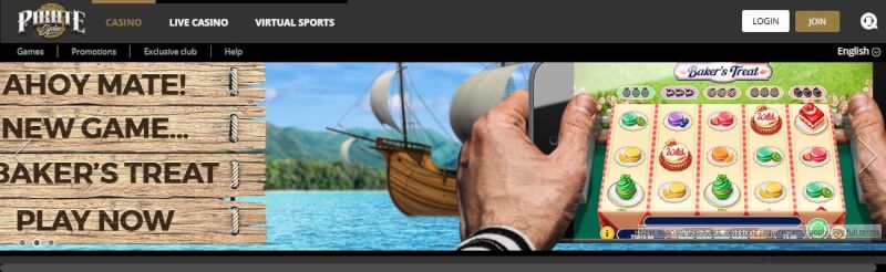 piratespin homepage provides casino games, مكافأة الإيداع الأولى والعروض الترويجية لشعار اللاعبين الجدد