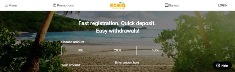 mango casino website provides gambling games and promotions for brand new players-logo