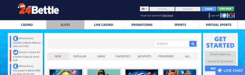 24bettle casino homepage offers casino games, first deposit bonus and promotions for new players-logo