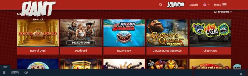 rant casino website provides casino games, مكافأة الإيداع الأول والترقيات لشعار اللاعبين الجدد