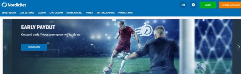 nordicbe homepage offers casino games, sports gambling, أول مكافأة إيداع وحملات لشعار اللاعبين الجدد