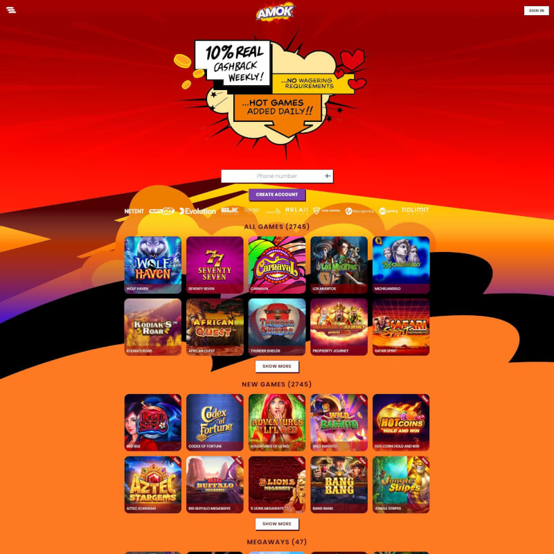 Amok Casino screenshot 1