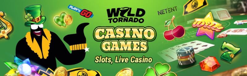 wild tornado casino provides different gambling games like slot machines and live casino with blackjack, القمار, table games and roulette-logo